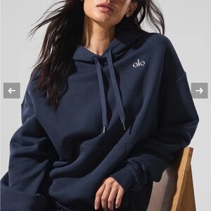 ALO Yoga Navy Accolade Pullover Hoodie, XXS